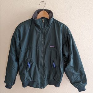 Patagonia fleece-lined, shell, bomber jacket in forest green Size S